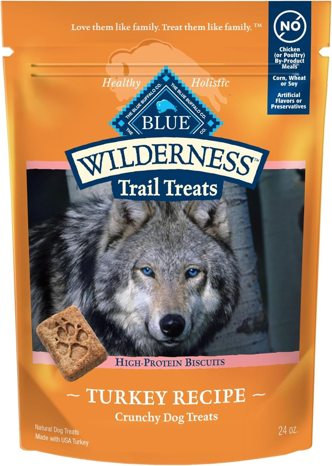 Wilderness Turkey Crunchy Dog Biscuits, Grain-Free, 24 Oz | Real Turkey #1 Ingredient, Crunchy Biscuits, High Protein Nutrition, No Artificial Preservatives