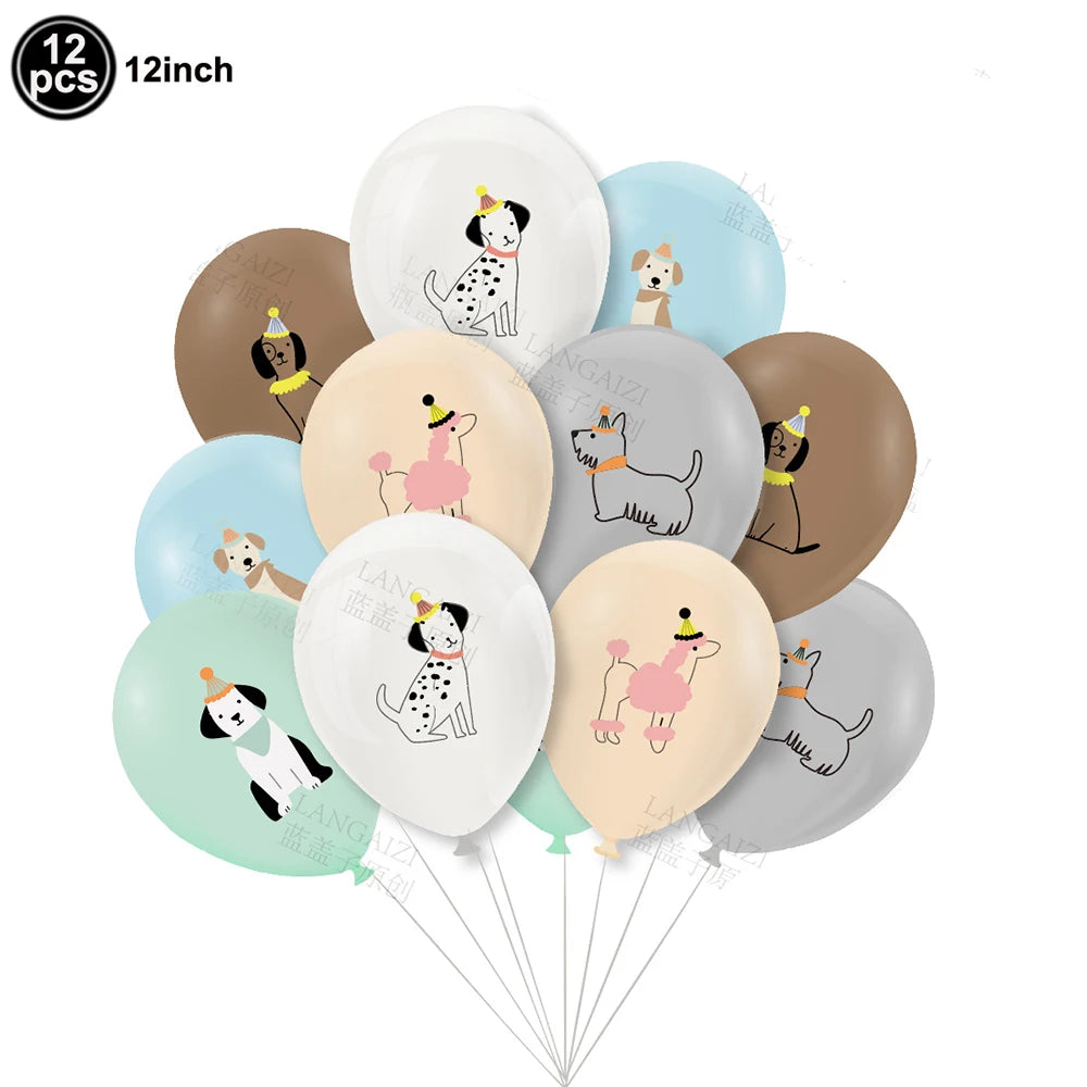 Dog Birthday Party Decoration Set – Banner, Balloons & Cake Decor for Pets