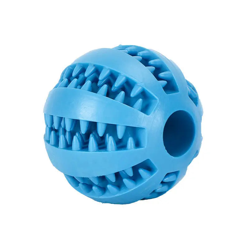 Natural Rubber Dog Chew Ball Toy – Teeth Cleaning Interactive Treat Ball