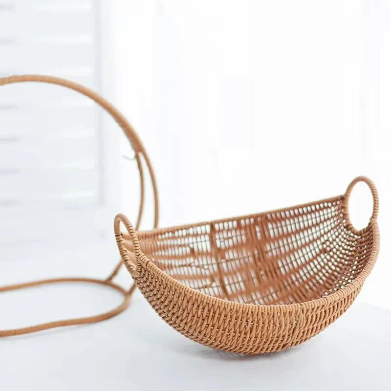 Faux Rattan Cat Cave Bed – Semi-Enclosed & Waterproof