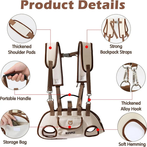 6-in-1 Dog Carrier Backpack — Breathable Canvas Pet Travel Bag for Small & Medium Dogs