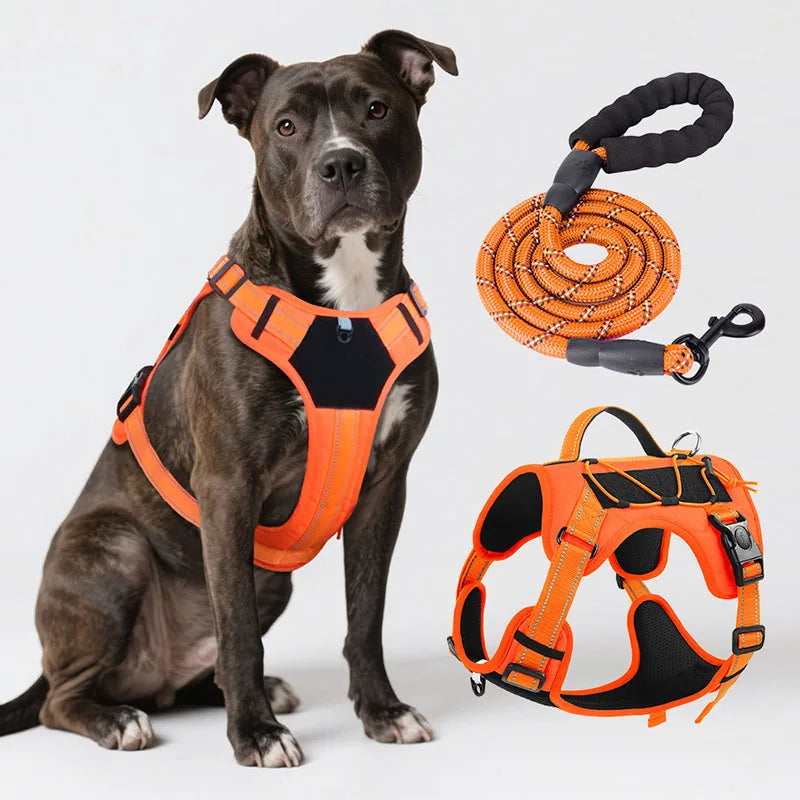 Reflective Tactical No-Pull Dog Harness – Adjustable Vest for Small, Medium & Large Dogs