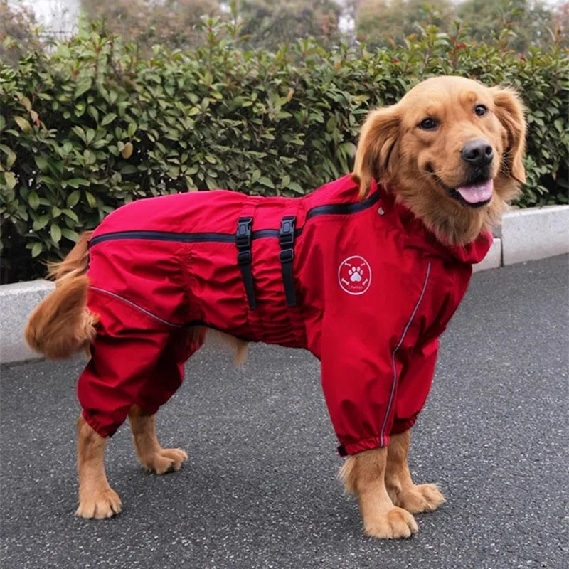 Waterproof Dog Raincoat with Reflective Strips – Adjustable Rain Jacket for Small, Medium & Large Dogs