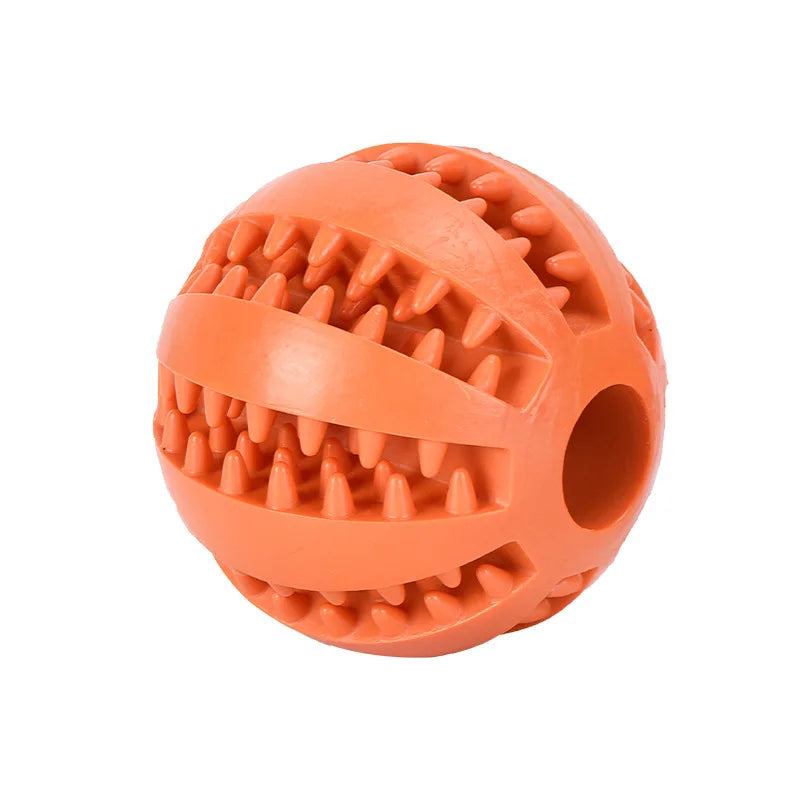 Natural Rubber Dog Chew Ball Toy – Teeth Cleaning Interactive Treat Ball