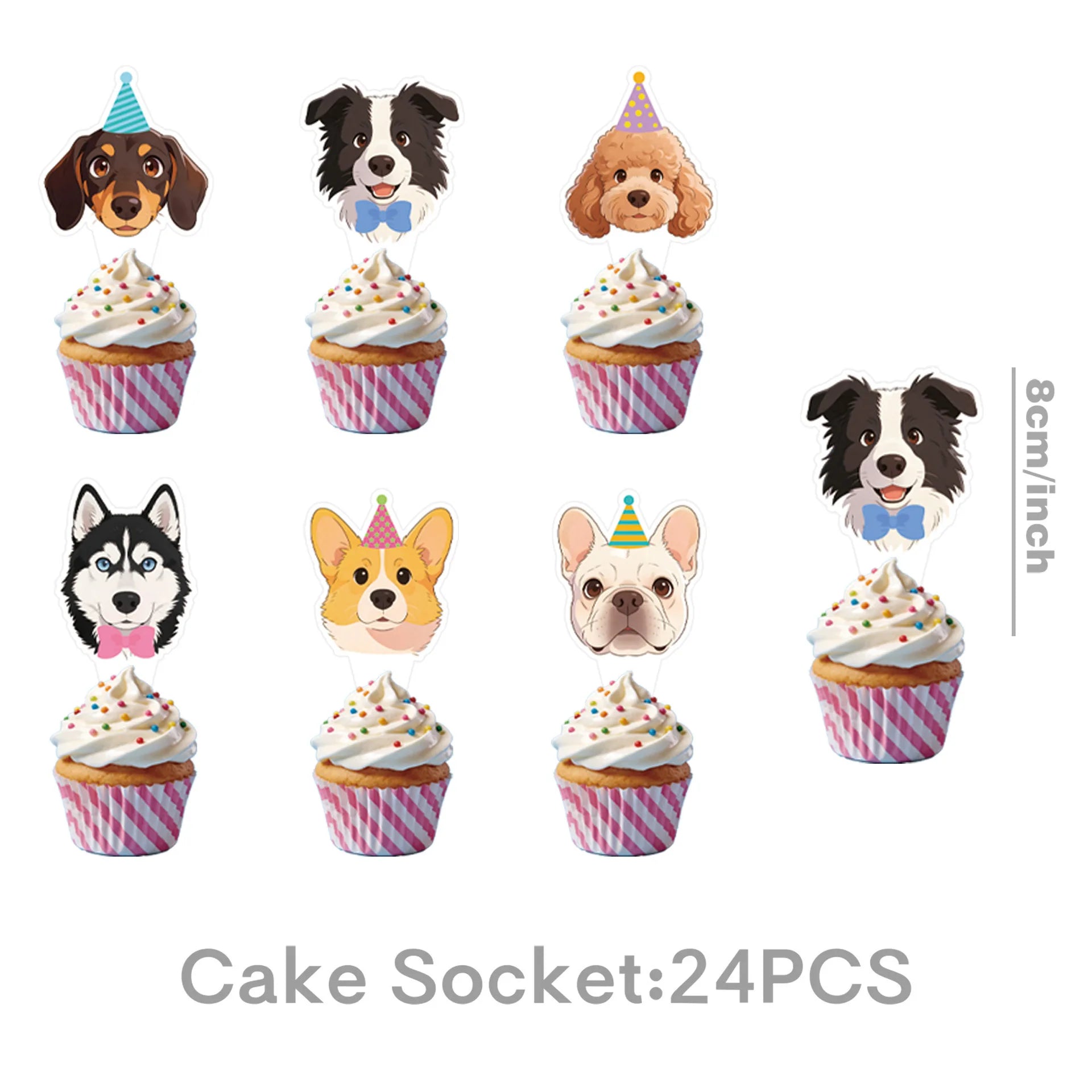 Dog Birthday Party Decoration Set – Banner, Balloons & Cake Decor for Pets