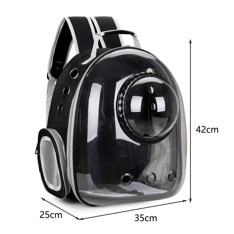 Space Capsule Pet Backpack – Transparent Carrier Bag for Cats & Small Dogs