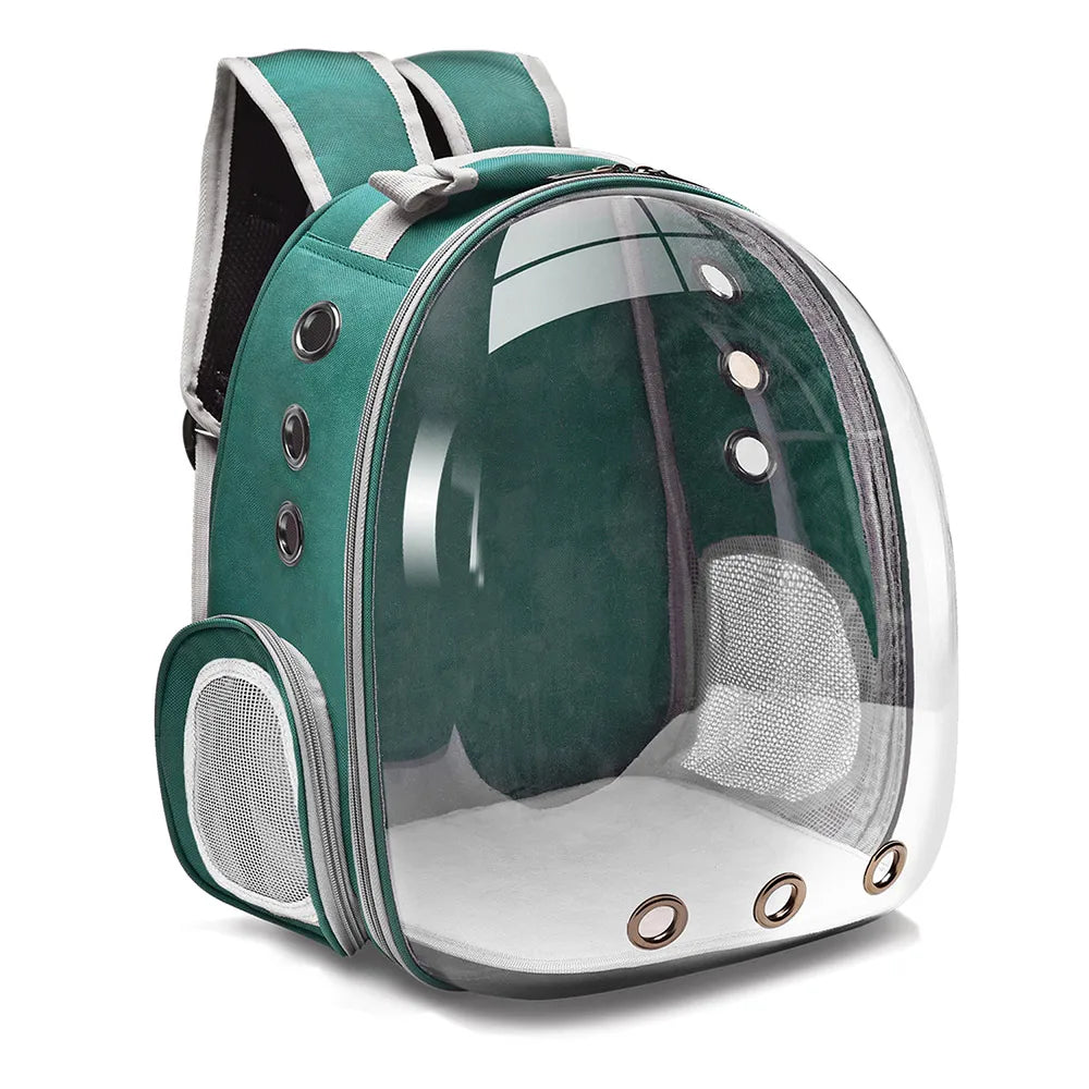 Space Capsule Pet Carrier Backpack — Transparent Breathable Travel Bag for Cats & Small Dogs