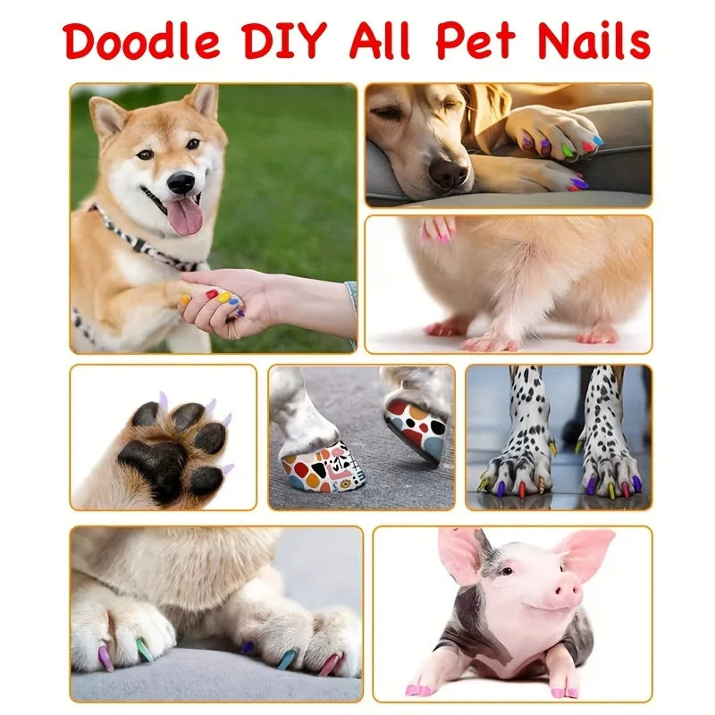 Pet Nail Polish Set for Dogs & Cats – 12/24 Colors DIY Nail Art Pen
