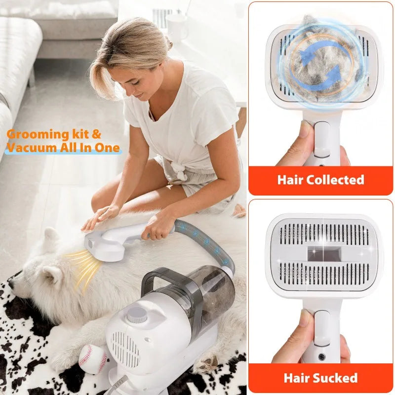 Zongyan Pet Grooming Vacuum Kit – 5-in-1 Hair Clipper for Dogs & Cats