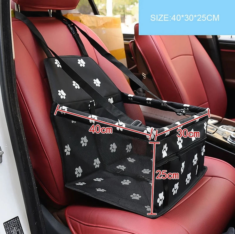 Waterproof Pet Car Seat Carrier & Hammock – Foldable Travel Bag for Small Dogs & Cats