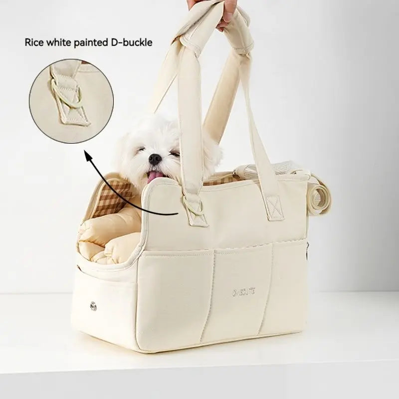Portable Cotton Pet Carrier Shoulder Bag | Small Dogs & Cats