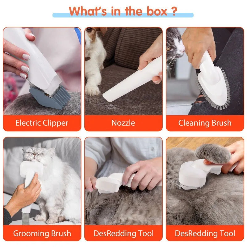 Zongyan Pet Grooming Vacuum Kit – 5-in-1 Hair Clipper for Dogs & Cats