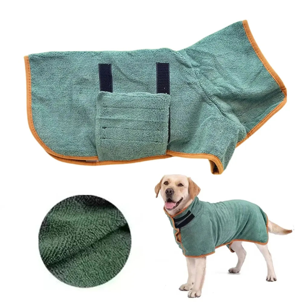 Dog Bathrobe & Quick-Dry Pet Bath Towel – Absorbent Wrap for Dogs & Cats