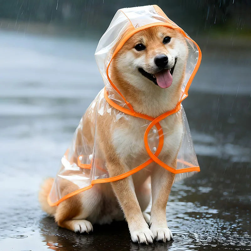 Transparent Dog Raincoat | Waterproof & Windproof Pet Rain Jacket (S-XL)