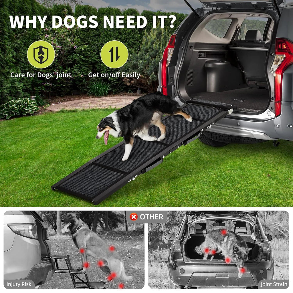 Folding Dog Car Ramp – Non-Slip, 250 LBS Capacity