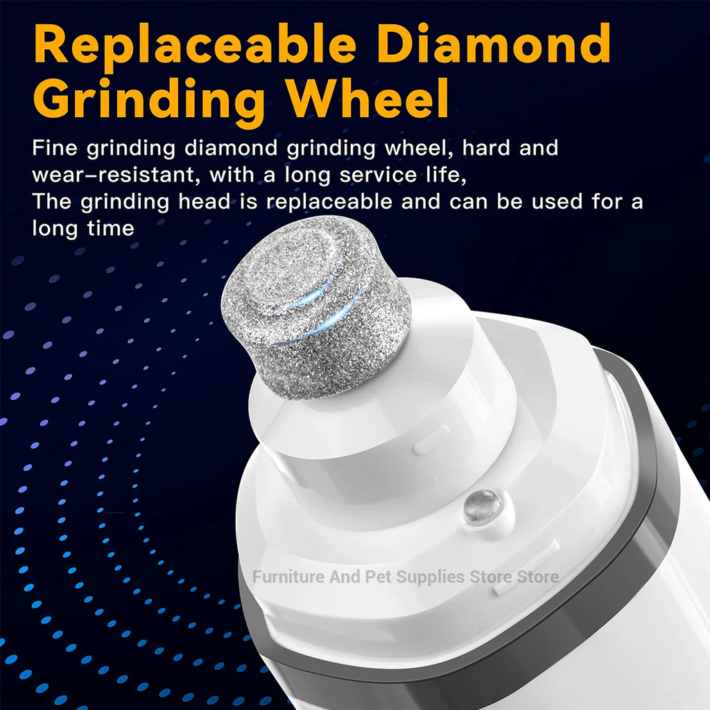 Replaceable diamond grinding wheel with text on a dark background