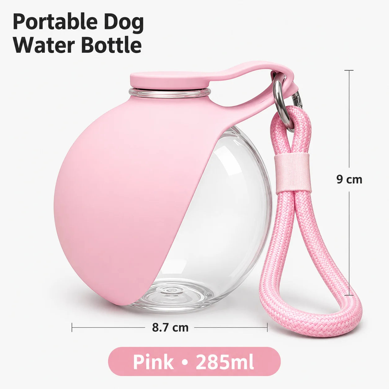 2-in-1 Portable Dog Water Bottle with Foldable Silicone Bowl – Leak-Proof Travel Pet Feeder