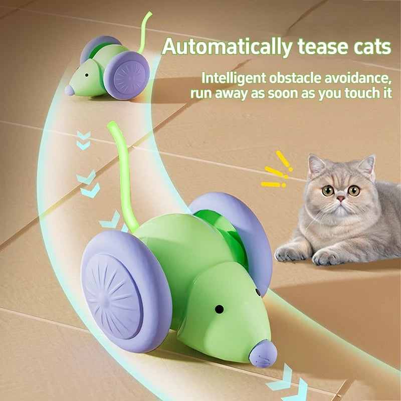 Electric Smart Mouse Toy for Cats – Auto-Moving, Rechargeable & Obstacle-Avoiding
