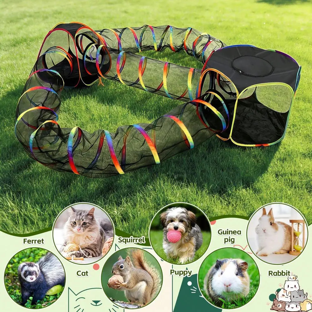5-in-1 Pop-Up Mesh Cat Tent