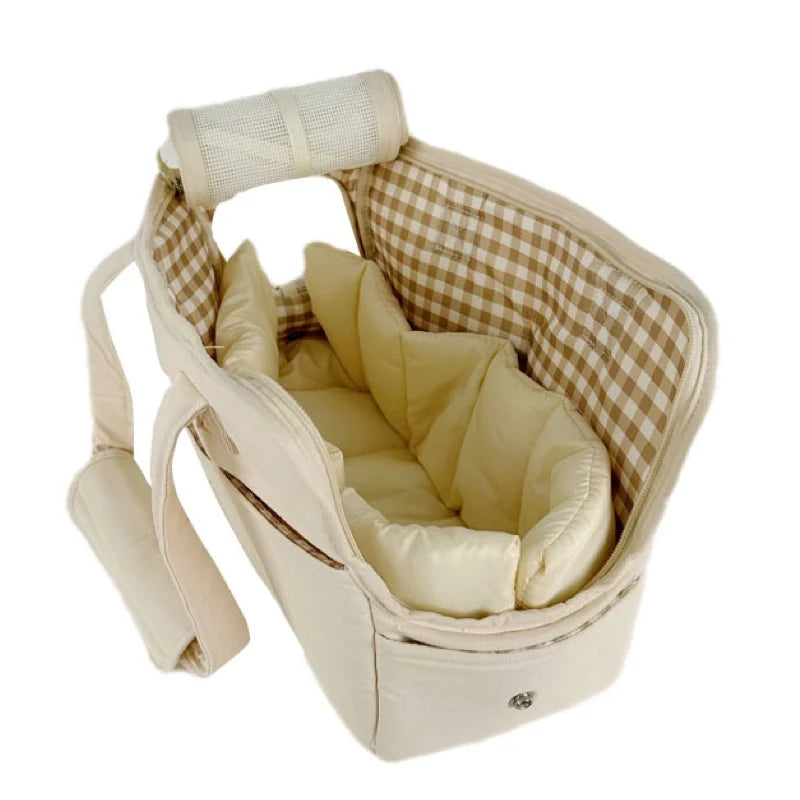 Portable Cotton Pet Carrier Shoulder Bag | Small Dogs & Cats