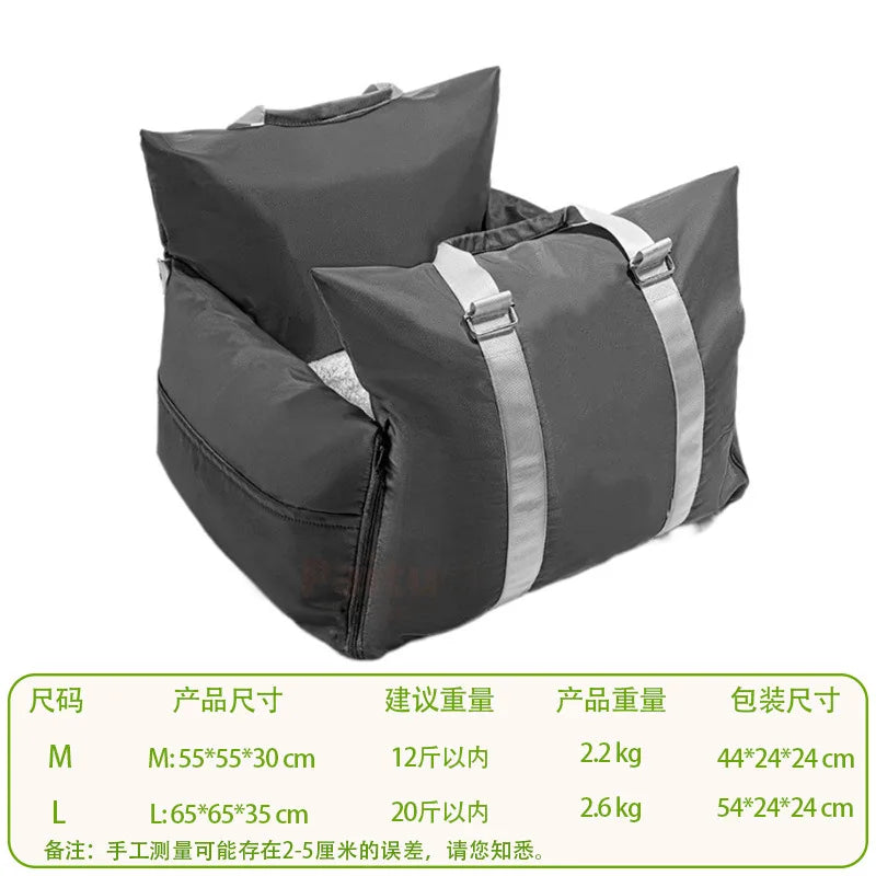 Waterproof Car Pet Seat & Travel Bag | Non-Slip Dog Kennel with Removable Handbag