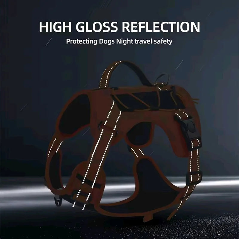 Reflective Tactical No-Pull Dog Harness – Adjustable Vest for Small, Medium & Large Dogs