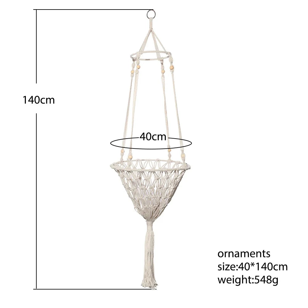 Bohemian Cat Hammock Swing Bed – Handwoven Cotton Macramé