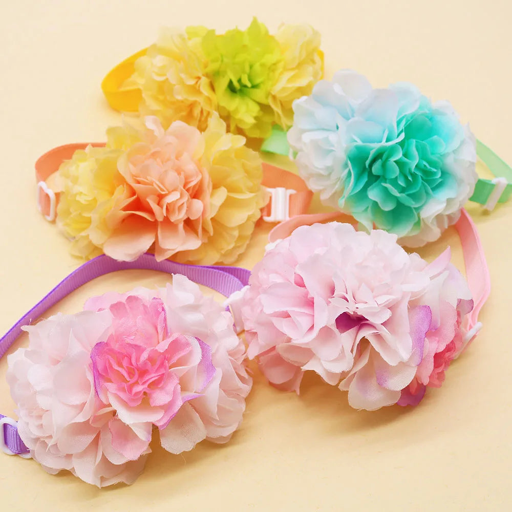 Dog & Cat Bow Ties | 30-Pack Spring Flower Style | Small Pets Wedding & Party Accessories