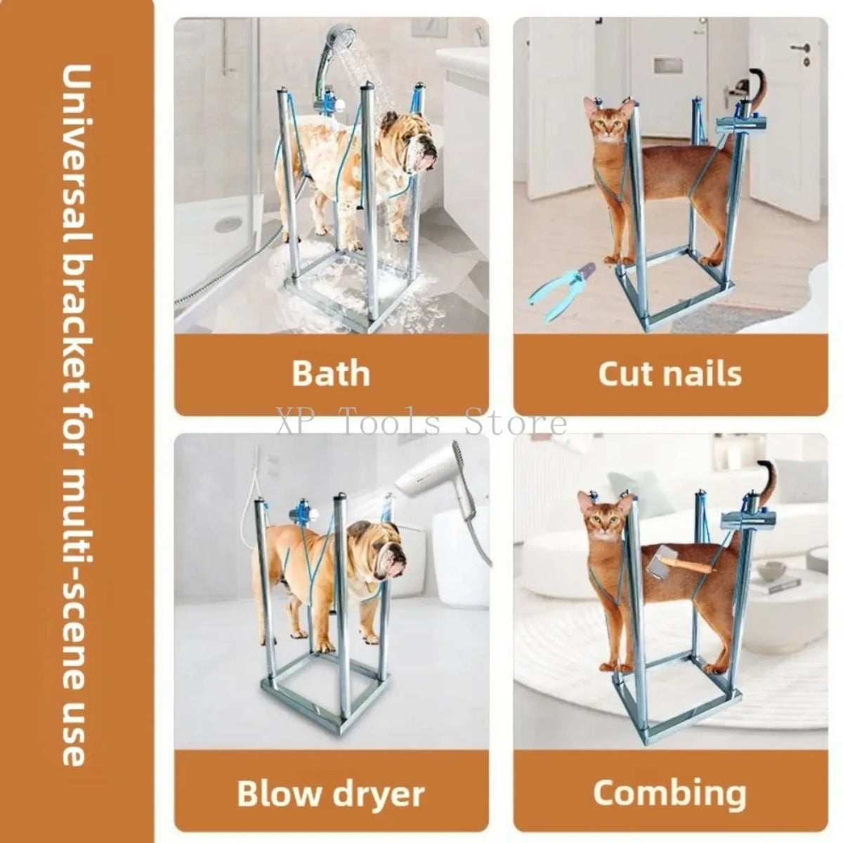 Pet Shower Stand with Grooming Hanger