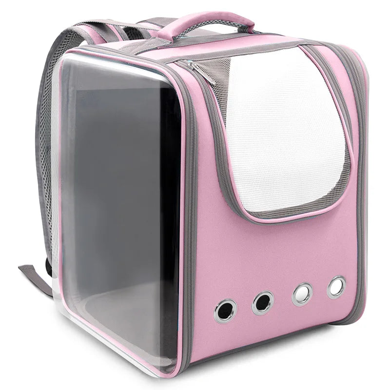 Space Capsule Pet Carrier Backpack — Transparent Breathable Travel Bag for Cats & Small Dogs