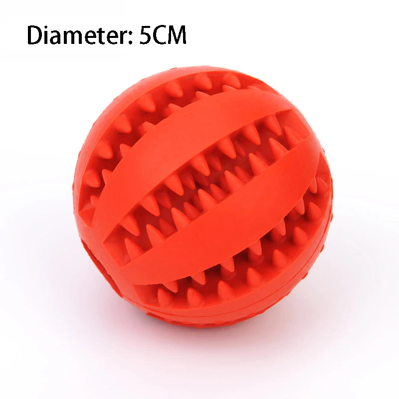 Natural Rubber Dog Chew Ball Toy – Teeth Cleaning Interactive Treat Ball