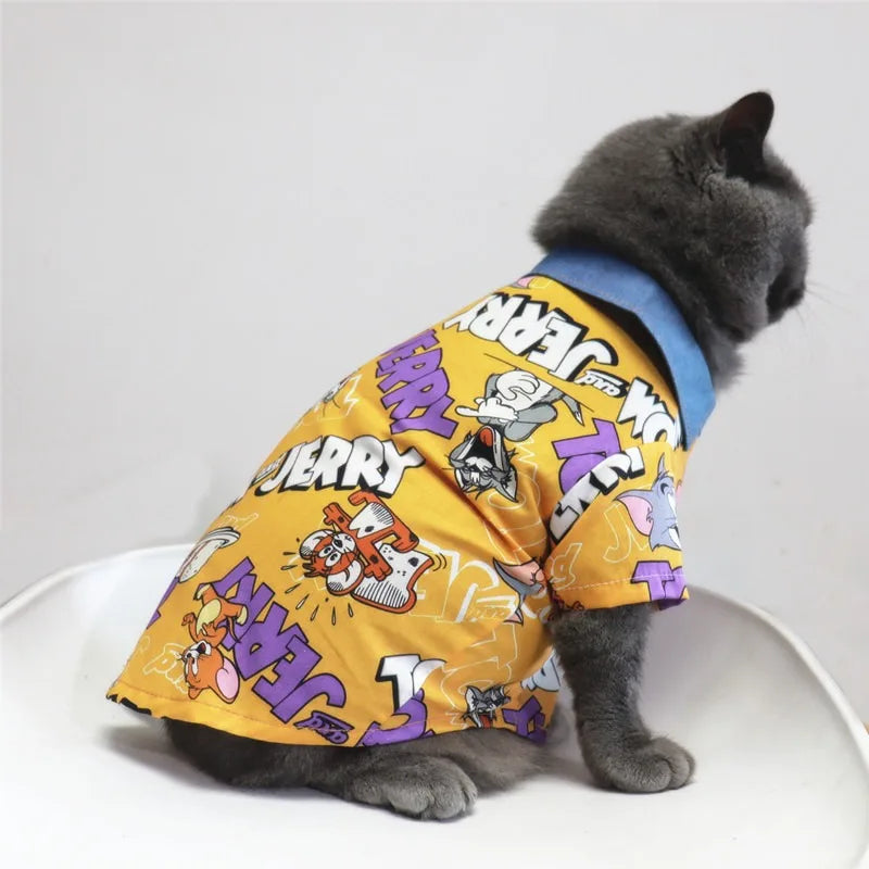 Tom & Jerry Pet Costume Shirt – Cartoon Outfit for Cats & Small Dogs