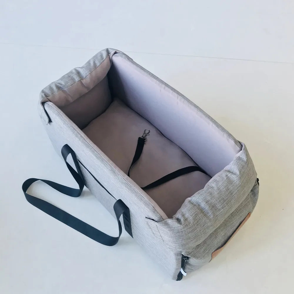 Portable Pet Car Seat Carrier — Soft Waterproof Travel Bed for Small Dogs & Cats