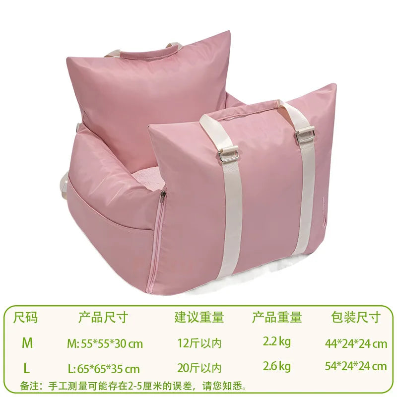 Waterproof Car Pet Seat & Travel Bag | Non-Slip Dog Kennel with Removable Handbag