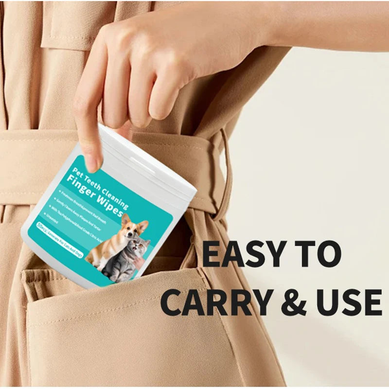 Disposable Pet Finger Toothbrush & Dental Wipes – Oral Care for Dogs & Cats