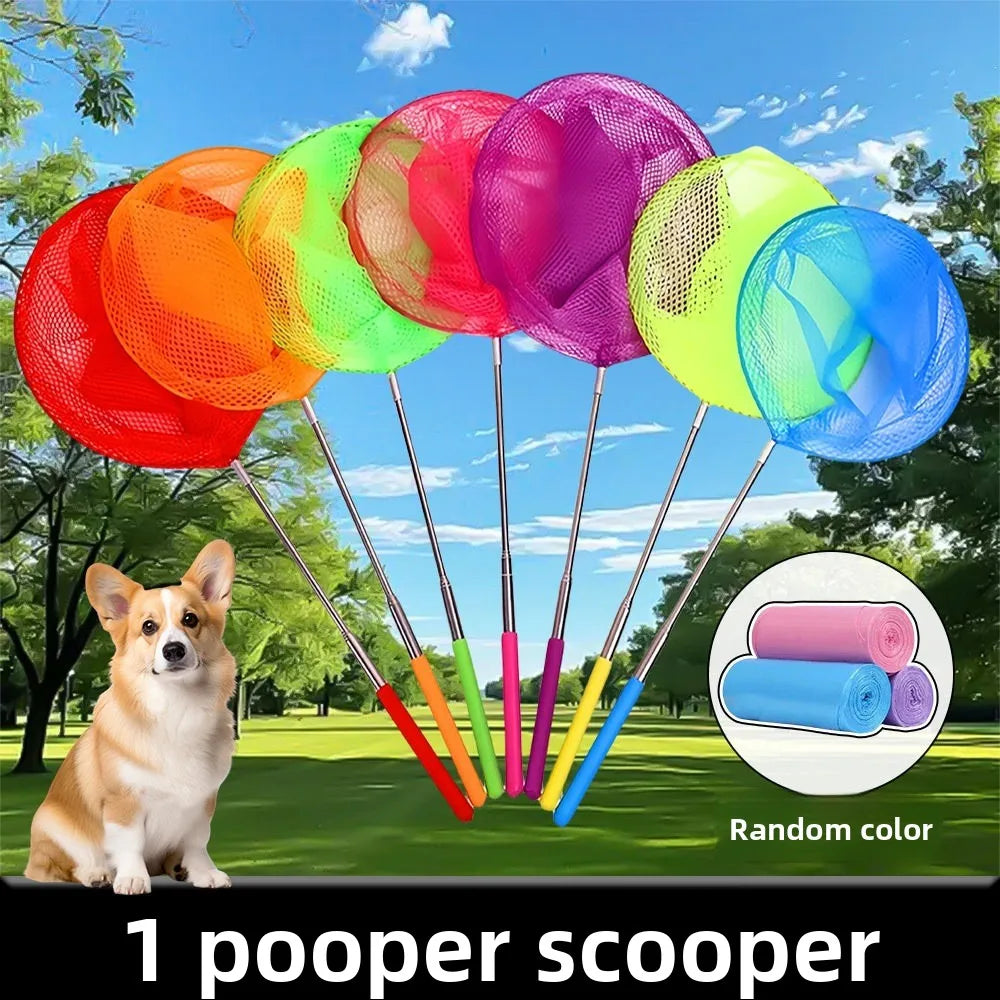 Foldable Dog Poop Scooper with Pee Catcher – Long Handle No-Bend Cleanup Tool