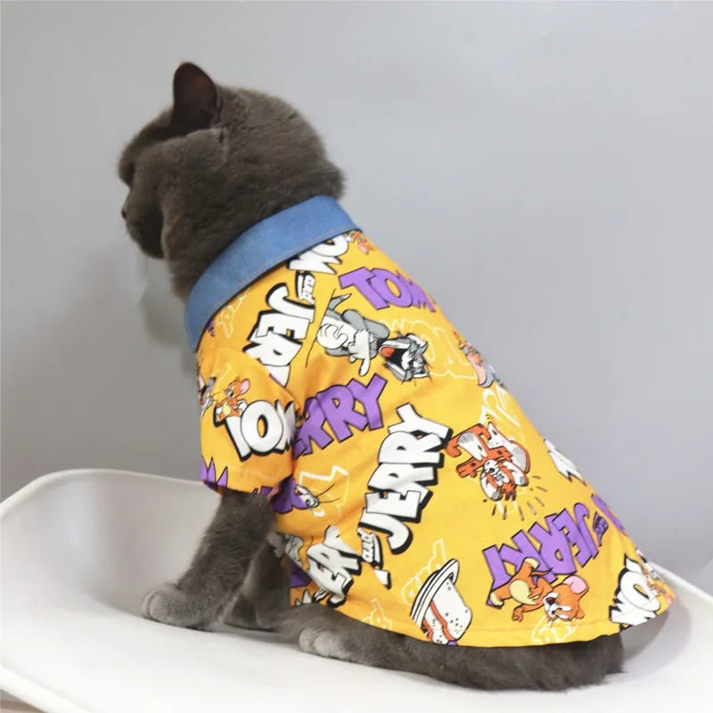 Tom & Jerry Pet Costume Shirt – Cartoon Outfit for Cats & Small Dogs