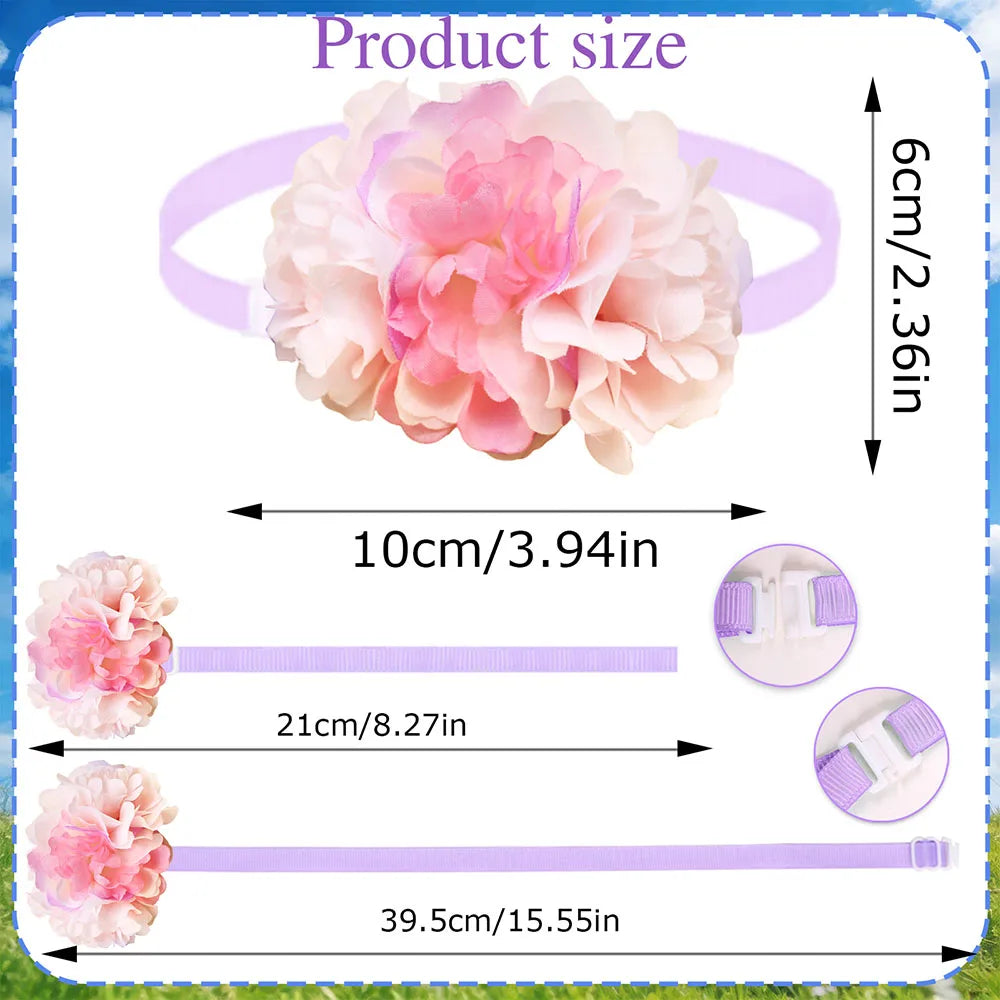 Dog & Cat Bow Ties | 30-Pack Spring Flower Style | Small Pets Wedding & Party Accessories