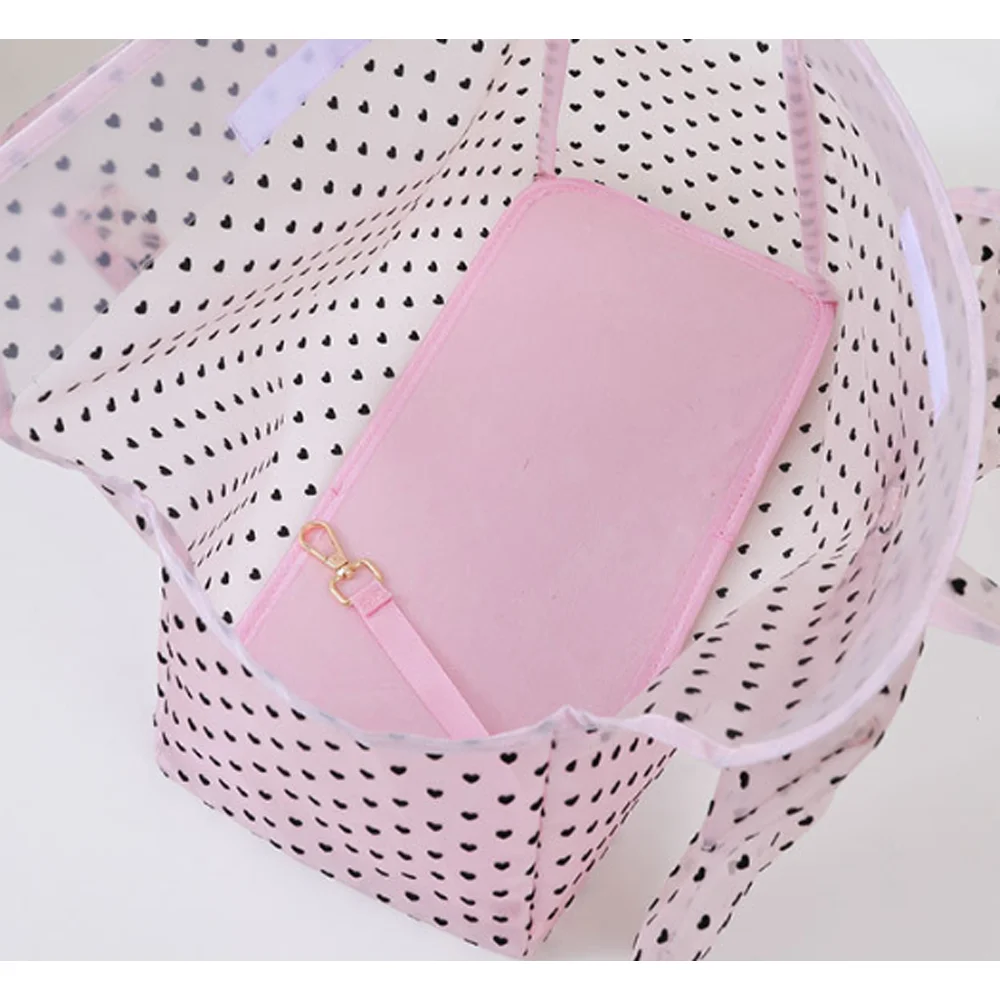 Heart Mesh Pet Bag & Sakura Collar Set