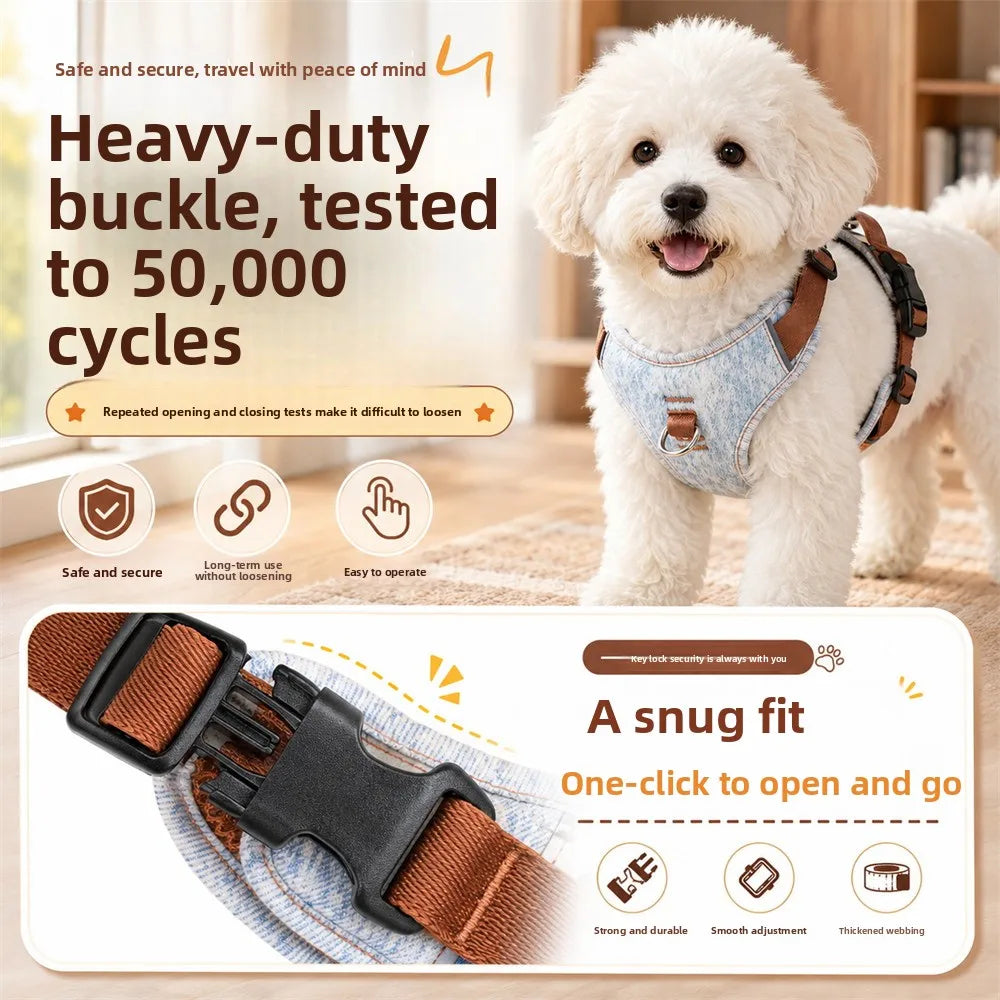 Patchwork Denim No-Pull Dog Harness