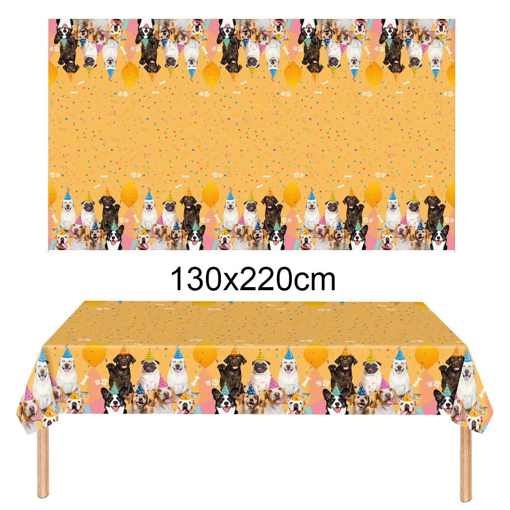 Dog Birthday Party Decoration Set – Banner, Balloons & Cake Decor for Pets
