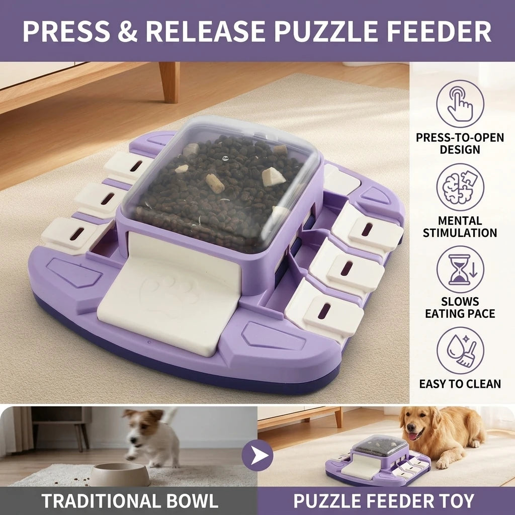 Interactive Dog Puzzle Feeder – Slow Feeding & Boredom Relief Toy