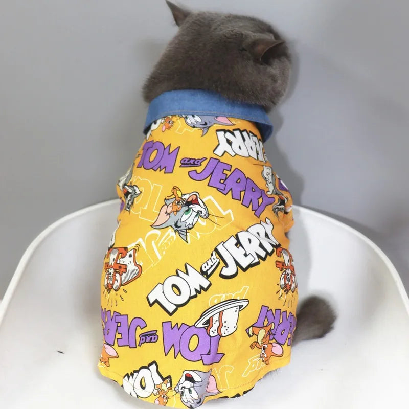 Tom & Jerry Pet Costume Shirt – Cartoon Outfit for Cats & Small Dogs