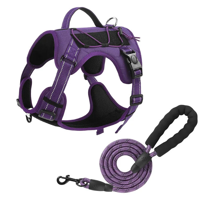 Reflective Tactical No-Pull Dog Harness – Adjustable Vest for Small, Medium & Large Dogs