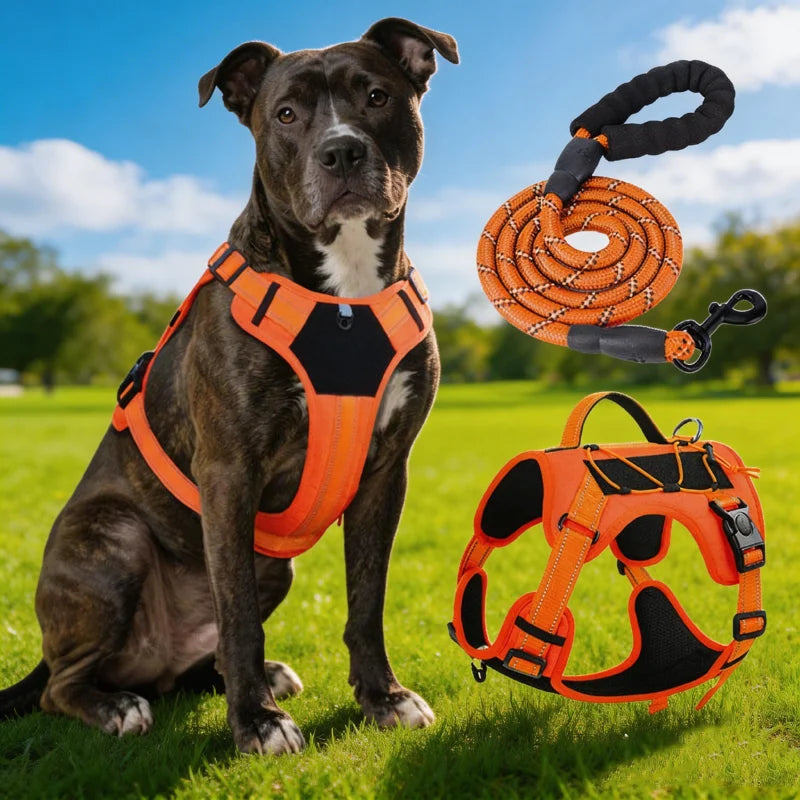 Reflective Tactical No-Pull Dog Harness – Adjustable Vest for Small, Medium & Large Dogs