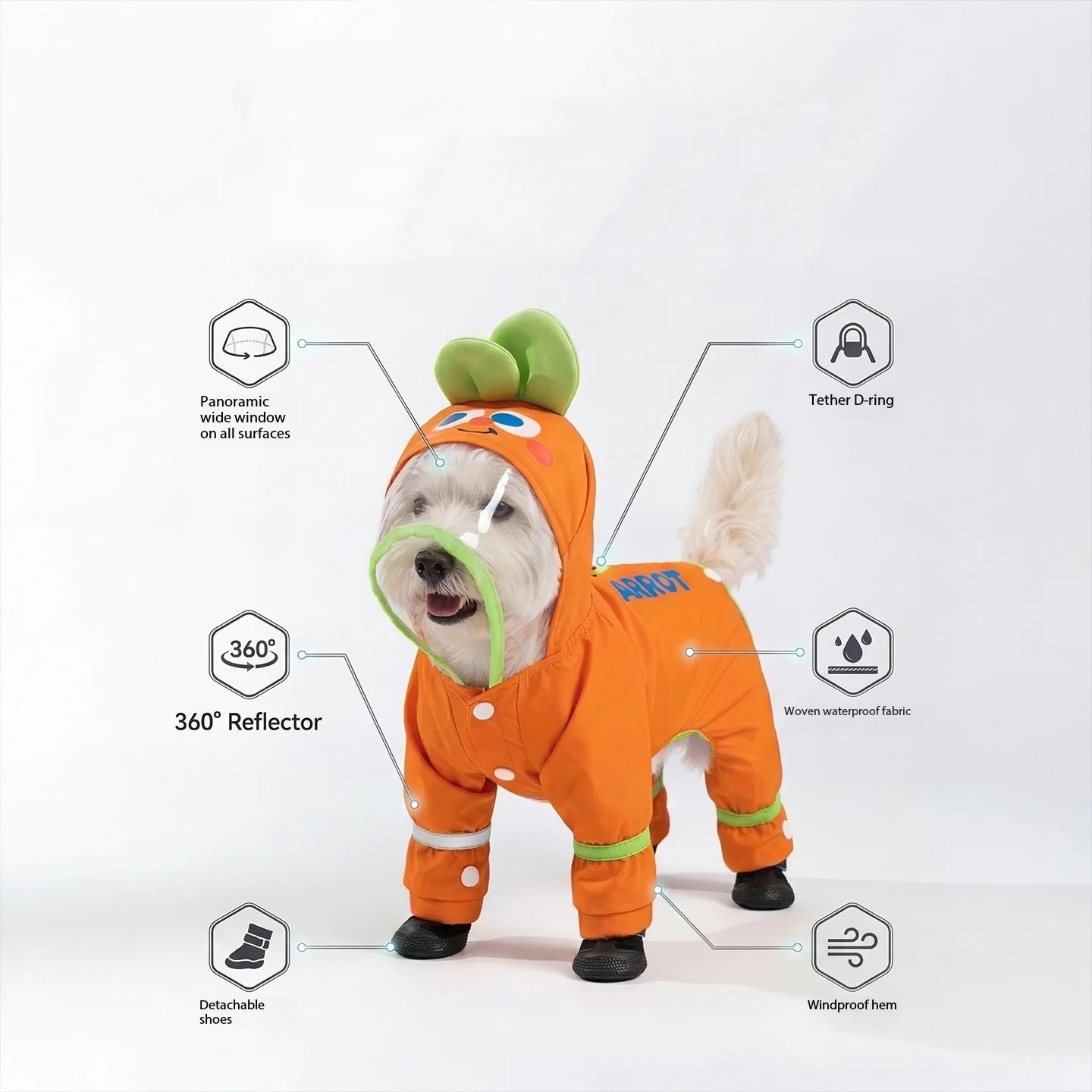 Waterproof Dog Raincoat Jumpsuit