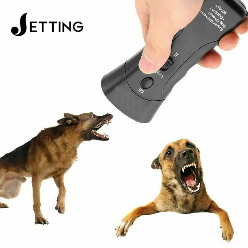 Ultrasonic Dog Repeller & Training Device with Flashlight – 125dB, Portable