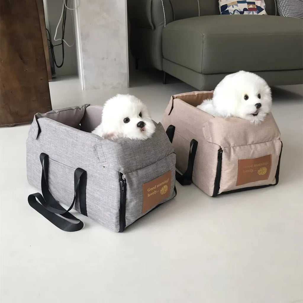 Portable Pet Car Seat Carrier — Soft Waterproof Travel Bed for Small Dogs & Cats