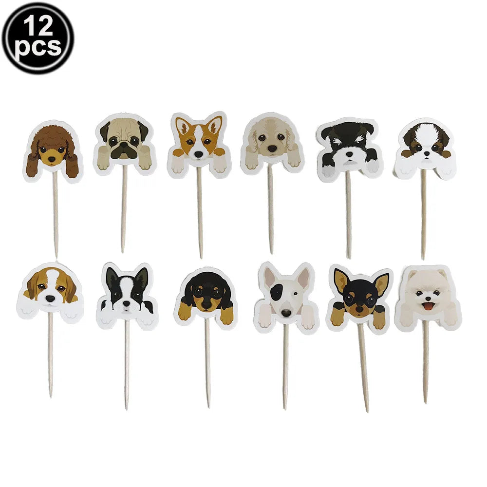 Dog Birthday Party Decoration Set – Banner, Balloons & Cake Decor for Pets
