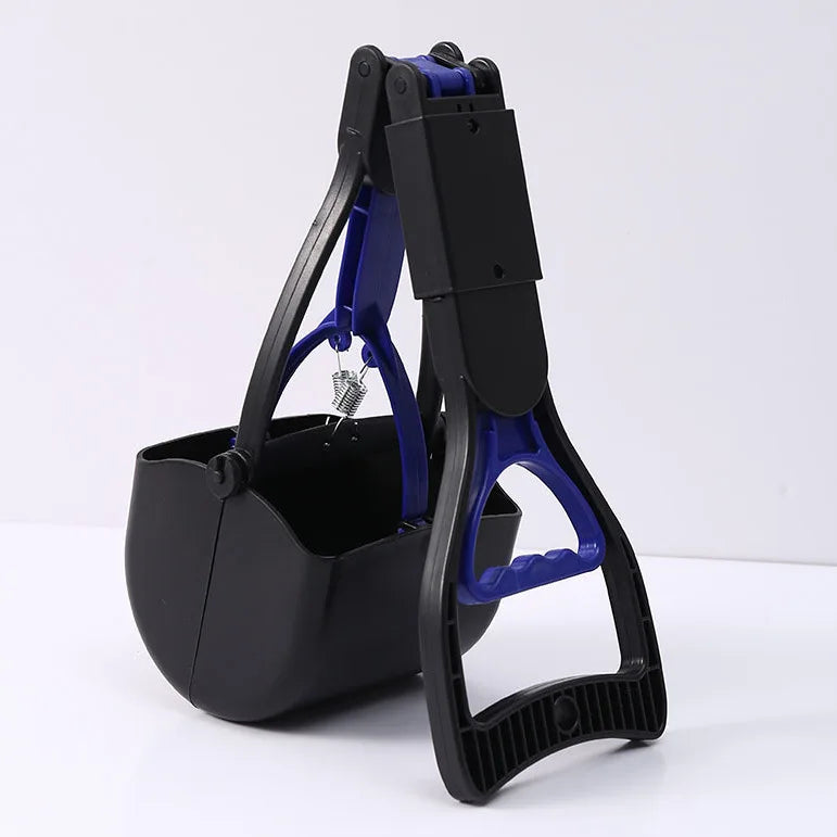 Foldable No-Bend Dog Poop Scooper – Long Handle Pet Waste Pickup Tool for Indoor & Outdoor Use